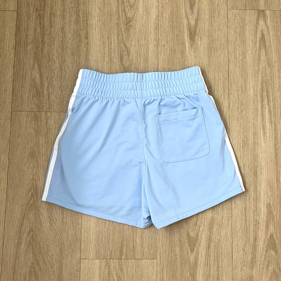 Adidas Baby Blue Three Stripe High Waisted Shorts - Picture 4 of 4